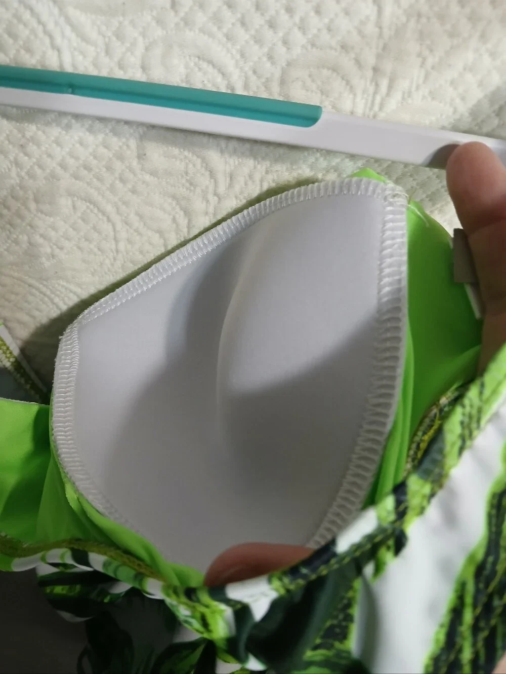 Ms Daisy Swimsuit size 18 Green Leaf Padded  Tropical Scoop One Piece